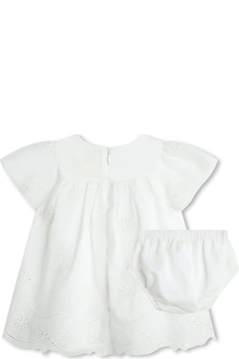 Chloé for Kids Chloé White Dress With Embroidered Stars