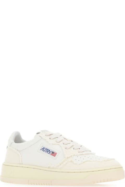 Autry for Women Autry Two-tone Leather And Fabric Medalist Sneakers