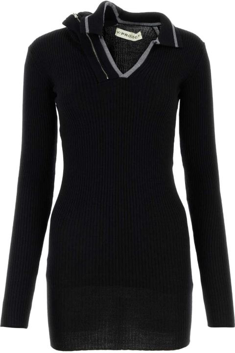 Y/Project Sweaters for Women Y/Project Black Wool Mini Dress