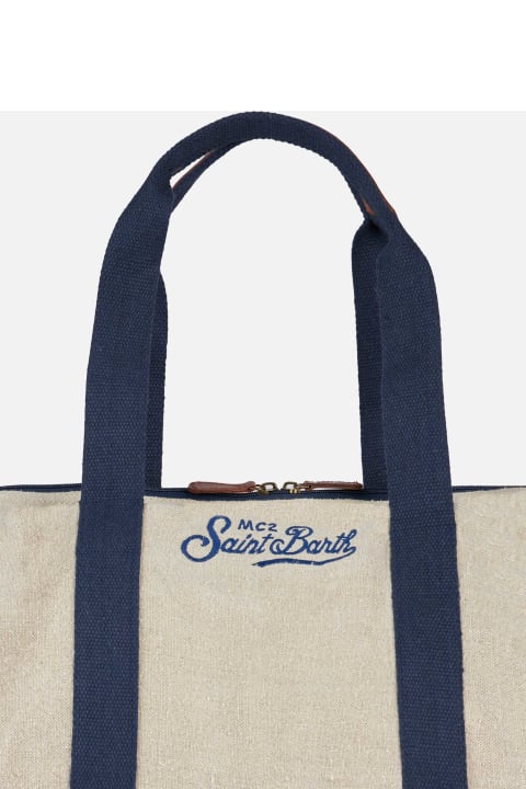 Homeware MC2 Saint Barth Natural Linen Travel Duffle Bag Jetleg