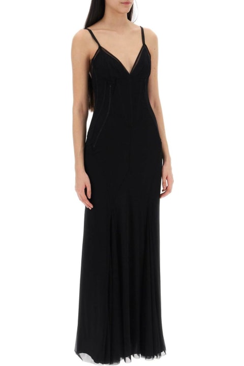Dolce & Gabbana Dresses for Women Dolce & Gabbana V-neck Tulle Maxi Dress