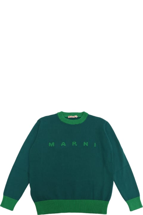 Sweaters & Sweatshirts for Boys Marni Green Logo Sweater