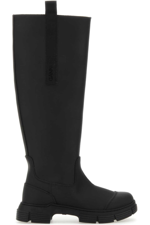 Ganni for Women Ganni Black Rubber Country Boots