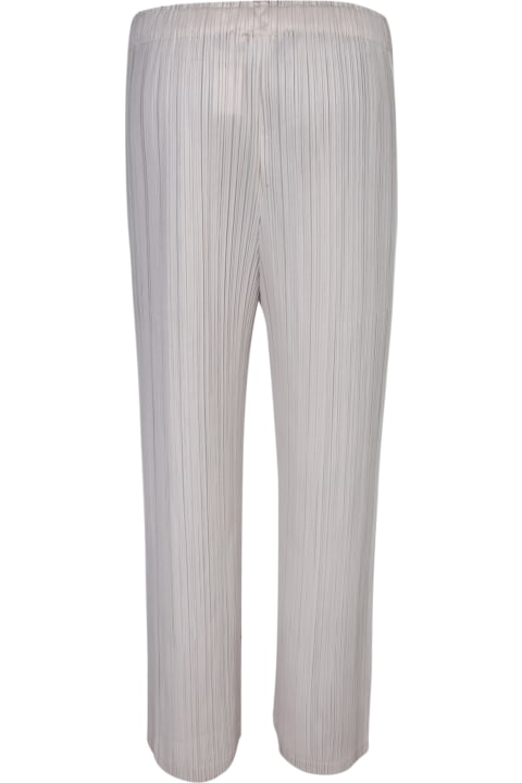 Fashion for Women Issey Miyake Pleats Please Ivory Straight Trousers