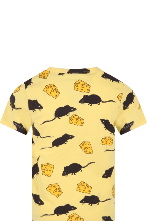 Yellow T-shirt For Kids With Mouse Print