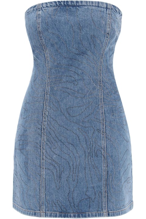 Rotate by Birger Christensen Dresses for Women Rotate by Birger Christensen Denim Mini Dress With Rhinestones