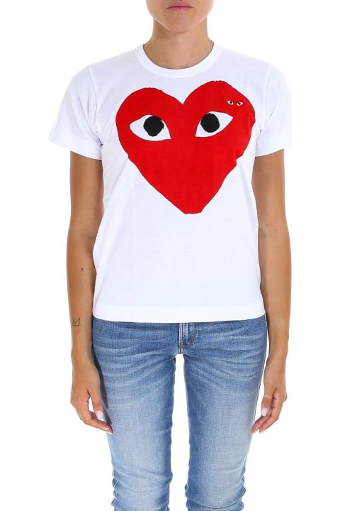 Comme des Garçons Play for Women Comme des Garçons Play Heart Printed Crewneck T-shirt