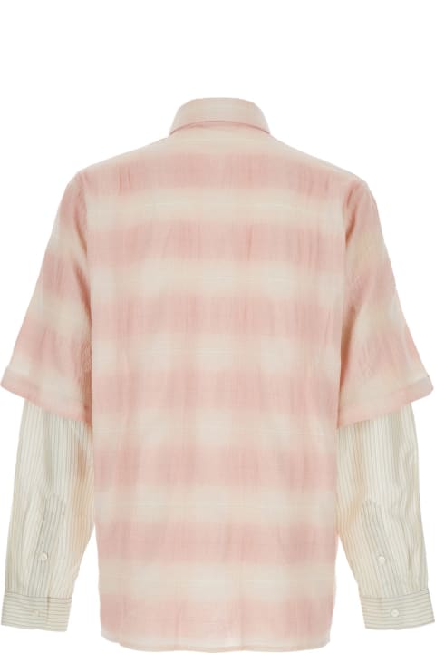 AMIRI for Men AMIRI Pink And White Shirt With Double-layer Sleeves In Cotton Blend Man