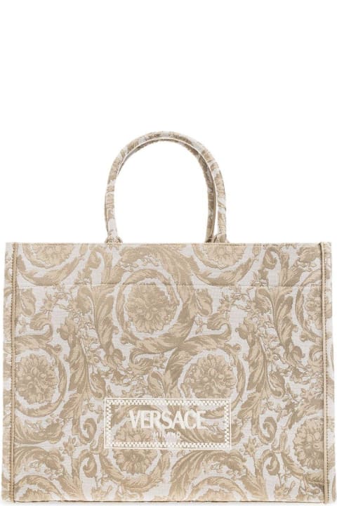 Versace Bags for Men Versace Athena Barocco Jacquard Large Tote Bag
