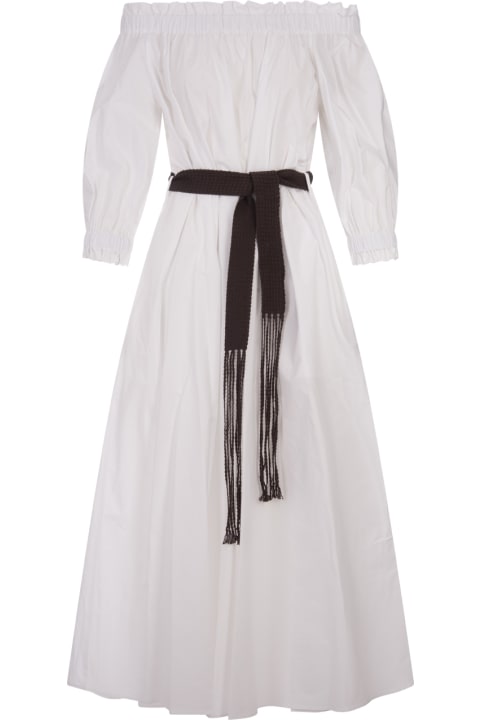 Parosh Jumpsuits for Women Parosh White Canyox Maxi Dress With Belt
