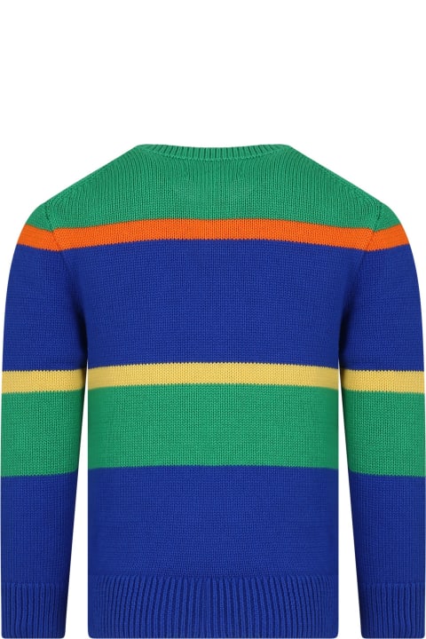 Sweaters & Sweatshirts for Boys Ralph Lauren Blue Sweater For Boy With Logo And Iconic Pony