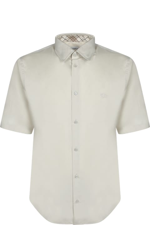 Burberry Shirts for Men Burberry Beige Cotton Shirt With Logo