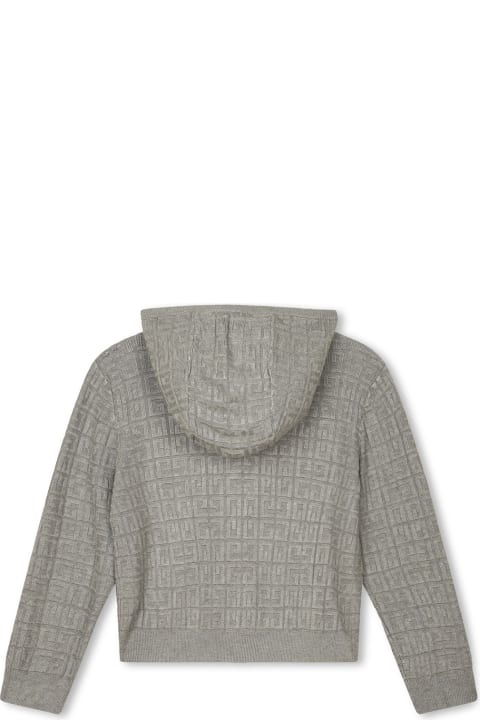 Givenchy for Girls Givenchy Grey Cardigan With Zip And 4g Motif