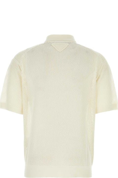 Shirts for Men Prada White Silk Blend Shirt