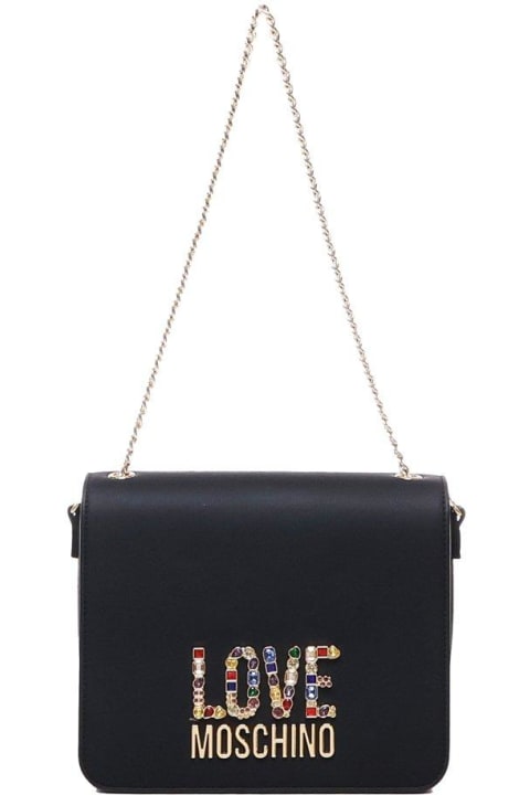 ウィメンズ ショルダーバッグ Moschino Embellished Chain-linked Shoulder Bag