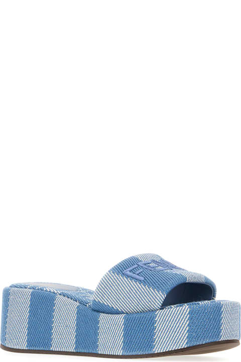 أحذية مسطحة لـ السيدات Fendi Embroidered Fabric Slippers