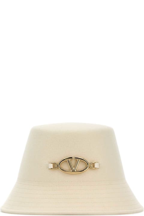 Accessories for Women Valentino Garavani Ivory Felt Bucket Hat