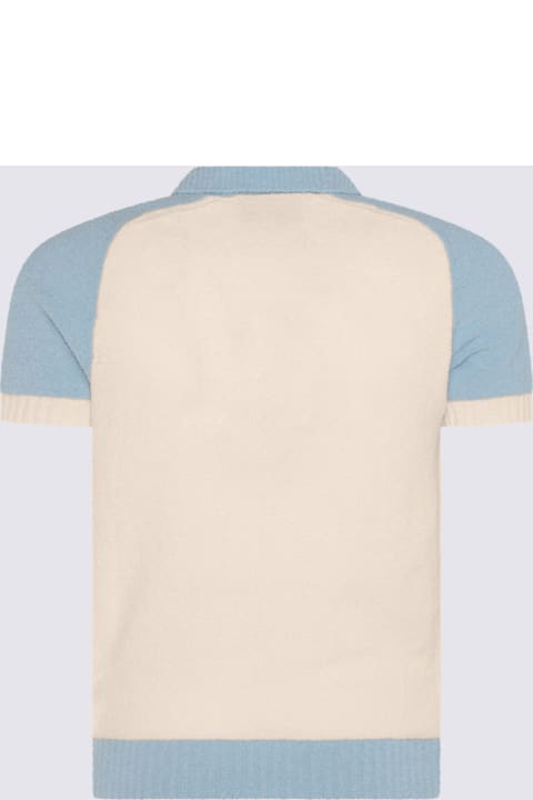 Casablanca Topwear for Men Casablanca White And Blue Cotton Polo Shirt