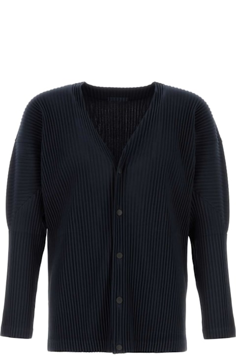 Homme Plissé Issey Miyake for Men Homme Plissé Issey Miyake Midnight Blue Polyester Cardigan