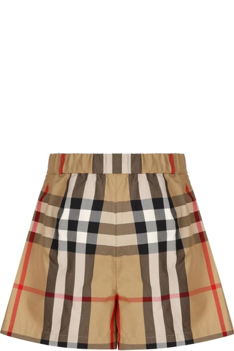 Burberry Bottoms for Girls Burberry Vintage Checked Elasticated Waistband Shorts