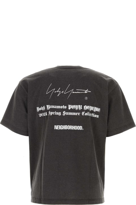 Yohji Yamamoto Topwear for Men Yohji Yamamoto Dark Grey Cotton Yohji Yamamoto X Neighborhood T-shirt