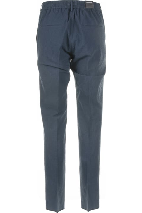 Tagliatore Pants for Men Tagliatore Blue Trousers With Drawstring