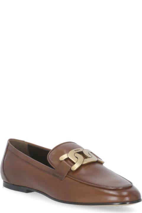 Flat Shoes for Women Tod's Leather Loafers With Chain