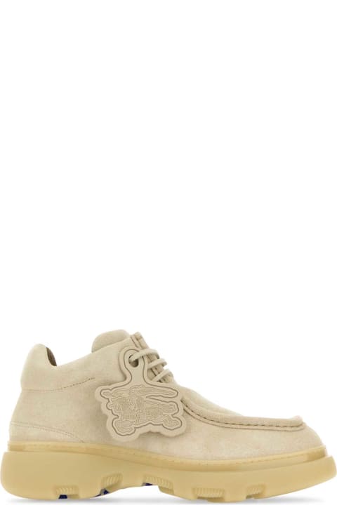 Burberry Men Burberry Sand Suede Creeper Lace-up Shoes