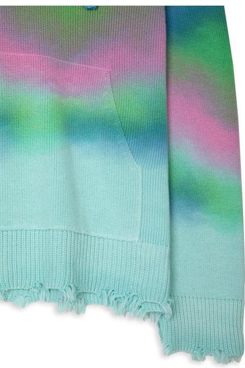 Laneus Fleeces & Tracksuits for Men Laneus Cappuccio Multicolor Print Multicolor Tie-dye Cotton Hooded Sweater Laneus