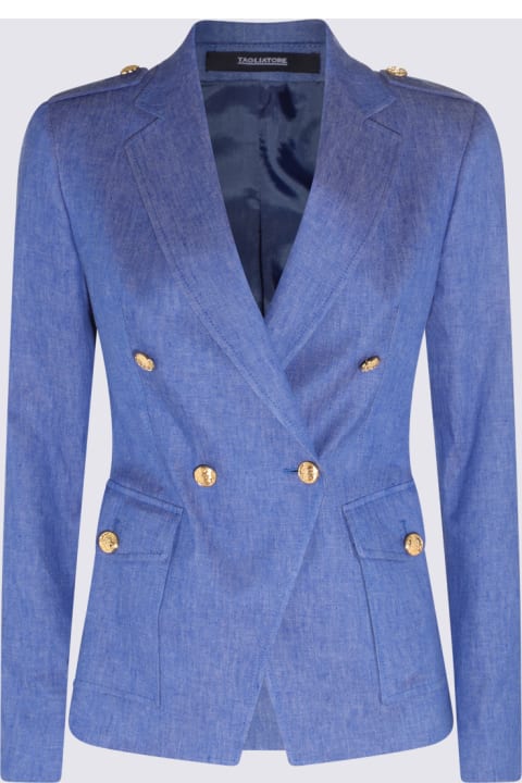 Fashion for Women Tagliatore Blue Cotton Blend Darlene Blazer