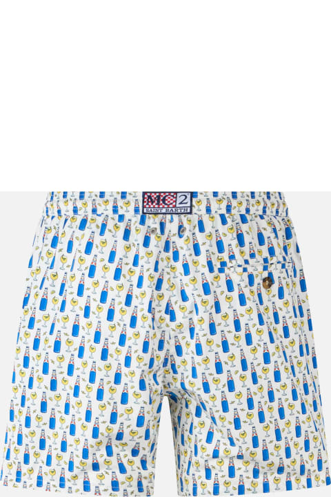 أدوات منزلية MC2 Saint Barth Man Lightweight Fabric Swim Shorts With Blanc 1664 Print | Blanc 1664 Special Edition