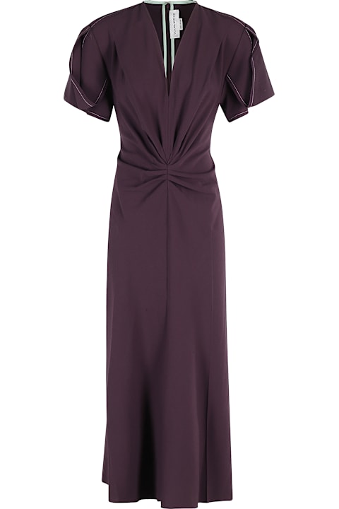 Homeware Victoria Beckham Gathered V-neck Midi Dress
