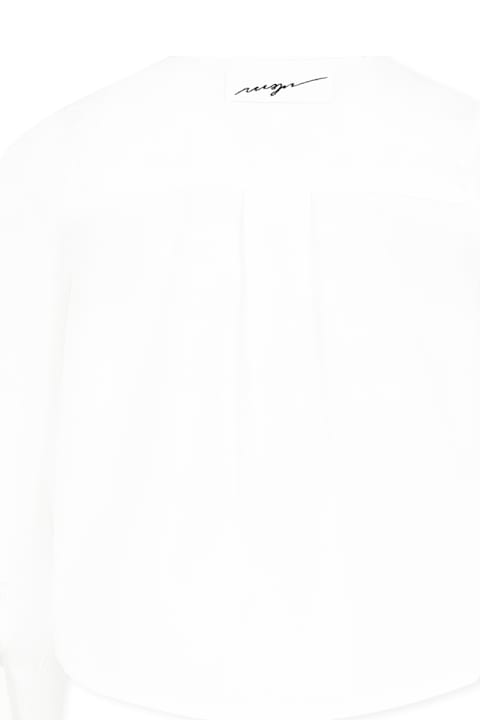 أدوات منزلية MSGM White Shirt For Girl With Logo