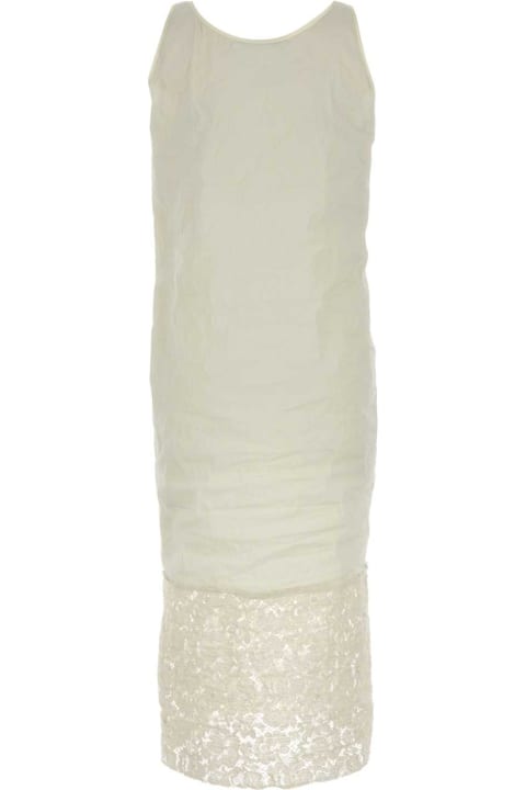 Prada Sale for Women Prada Ivory Stretch Cotton Blend Dress