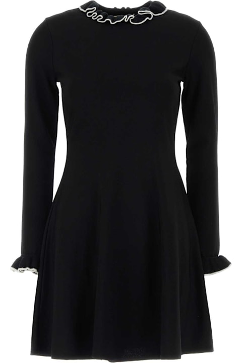 Valentino Garavani Black Viscose Blend Mini Dress