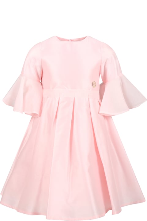 Pink Dress For Girl With Logo