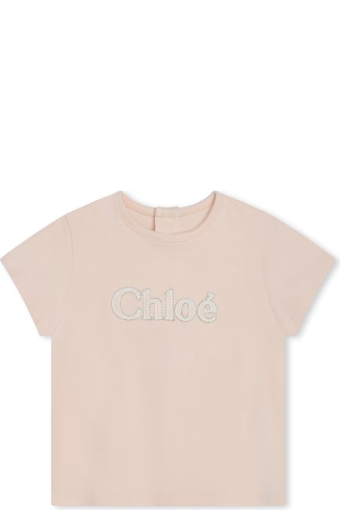 ベビーボーイズ ChloéのTシャツ＆ポロシャツ Chloé T-shirt With Embroidery