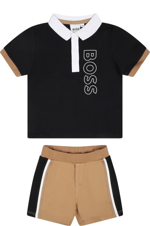 Bottoms for Baby Girls Hugo Boss Multicolor Sport Suit Set For Baby Boy