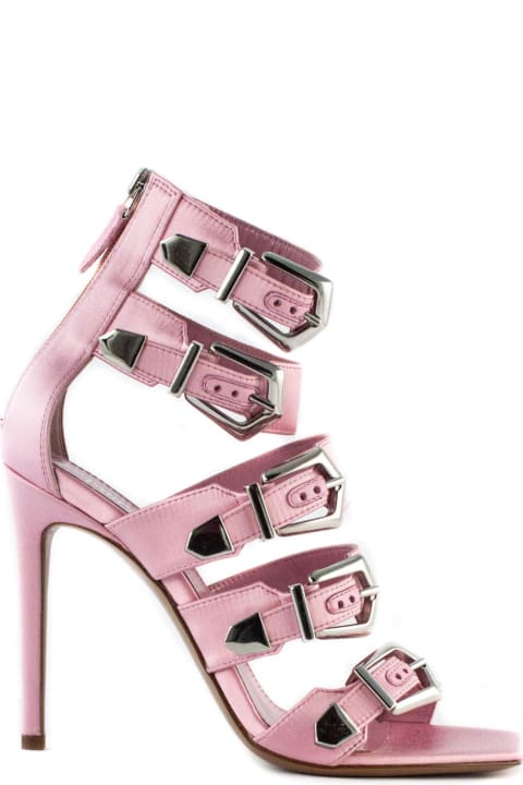 Paris Texas Shoes for Women Paris Texas Pink Satin Ursula Sandal