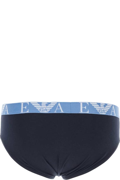 Emporio Armani Underwear Underwear for Men Emporio Armani Underwear Blue Stretch Cotton Brief Set