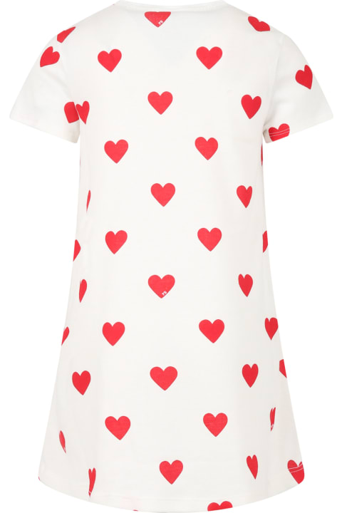 Underwear for Girls Petit Bateau White Nightgown For Girl With Logioed Hearts