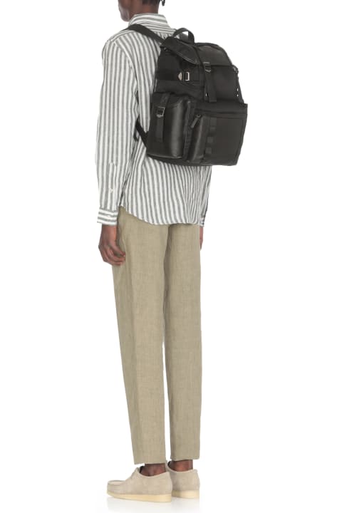 Backpacks for Men Tod's Leather And Fabric Backpack