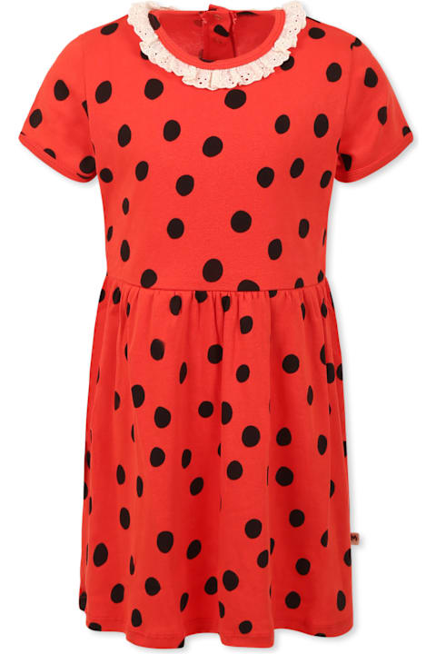 Mini Rodini Dresses for Girls Mini Rodini Red Dress For Girl With Polka Dots