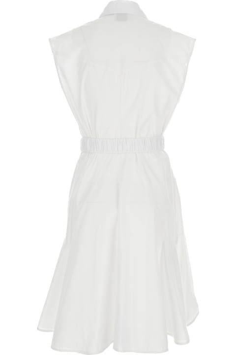 Pinko Dresses for Women Pinko White Popeline Mini-dress With Love-bird Belt In Cotton Woman