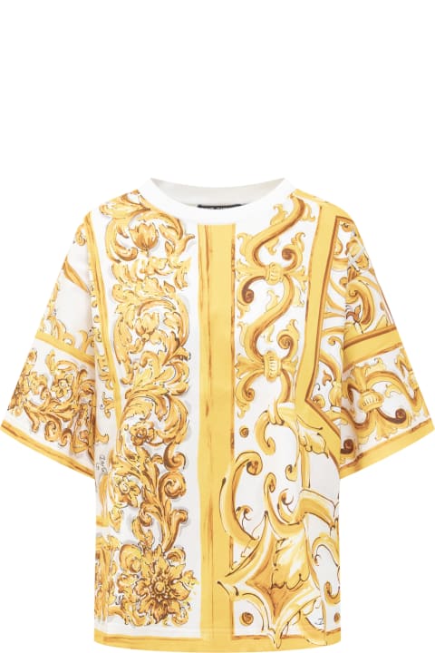 Dolce & Gabbana Sale for Women Dolce & Gabbana Maiolica Cotton Jersey T-shirt