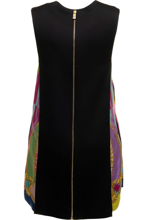 Cady Midi Dress With Fan Print Details Versace Woman