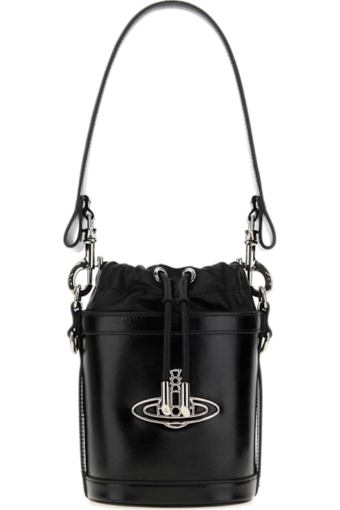 Homeware Vivienne Westwood Black Nappa Leather Small Kitty Bucket Bag