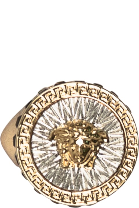 Versace Jewelry for Men Versace Ring Metal Strass