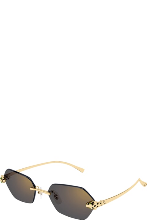 Cartier Eyewear for Kids Cartier Eyewear Cartier Ct0636s Panthère De Cartier 001 Gold Grey Sunglasses