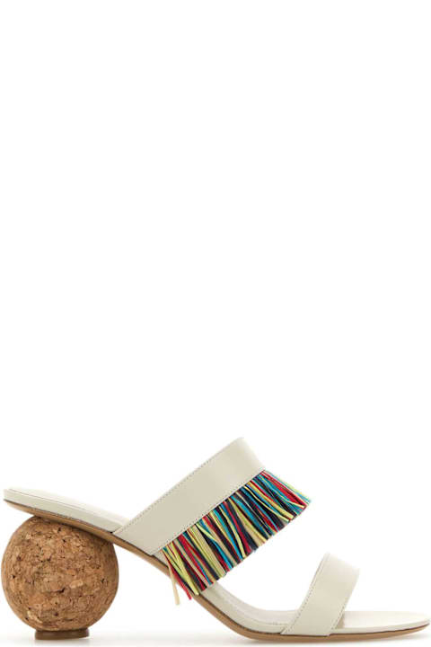 Ferragamo لـ Kids Ferragamo Ivory Leather Mules